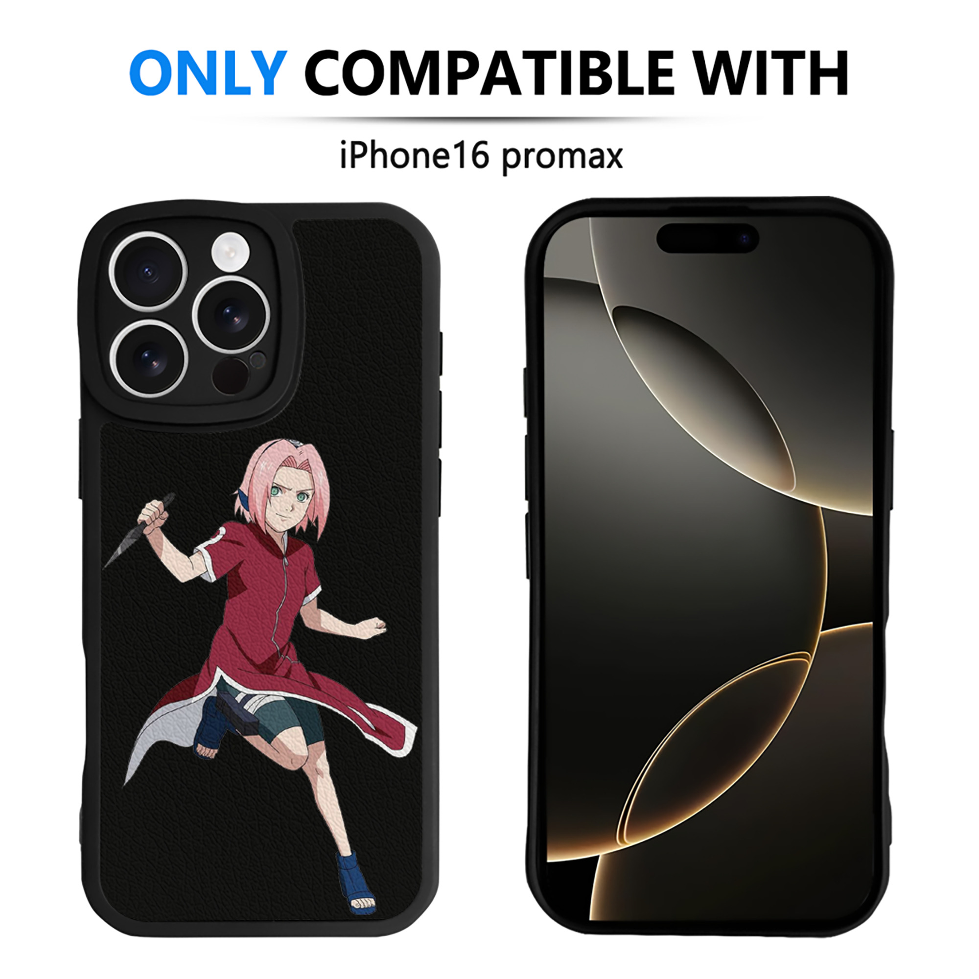 （画像用） NARUTO -ナルト- 春野サクラ Haruno Sakura 【iPhone 16シリーズ対応】シリコンスマホケース（レザー調） 材質：シリコン